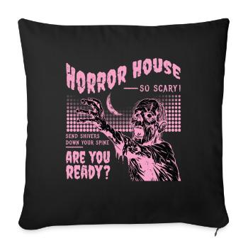 Horror House Vintage Halloween - Sofa pillowcase 17,3'' x 17,3'' (45 x 45 cm) - black - Front