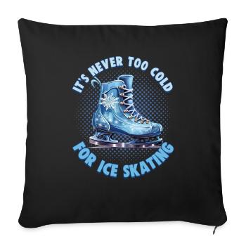 Patineur sur glace Patinage sur glace Patinage sur glace - Housse de coussin décorative 45 x 45 cm - noir - Devant