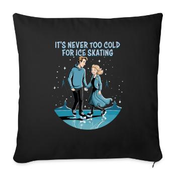 Patineur sur glace Patinage sur glace Patinage sur glace - Housse de coussin décorative 45 x 45 cm - noir - Devant