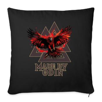 Fabriqué par odin culture viking - Housse de coussin décorative 45 x 45 cm - noir - Devant