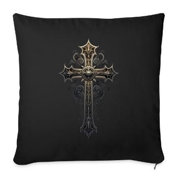 Gothic Cross Goths Design Victorian - Sofa pillowcase 17,3'' x 17,3'' (45 x 45 cm) - black - Front
