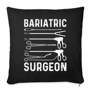 Drôles de chirurgies de l’estomac - Housse de coussin décorative 45 x 45 cm - noir - Devant