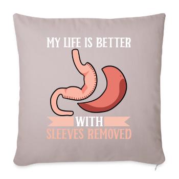Funny gastric sleeve bypass surgery - Sofa pillowcase 17,3'' x 17,3'' (45 x 45 cm) - light taupe - Front