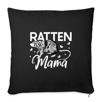 Rat Lover - Rat Mama - Housse de coussin décorative 45 x 45 cm - noir - Devant