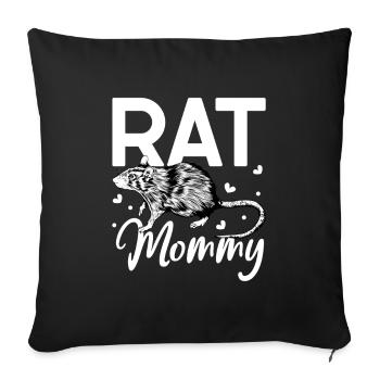 Propriétaire de rats - Maman de rat - Housse de coussin décorative 45 x 45 cm - noir - Devant