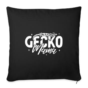 Gecko lover - Gecko Mama - Sofa pillowcase 17,3'' x 17,3'' (45 x 45 cm) - black - Front