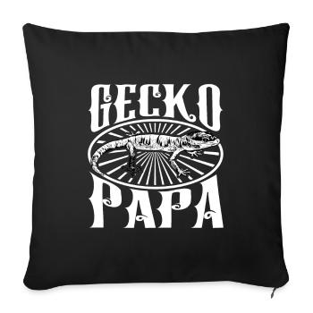 Gecko lover - Gecko Papa - Sofa pillowcase 17,3'' x 17,3'' (45 x 45 cm) - black - Front