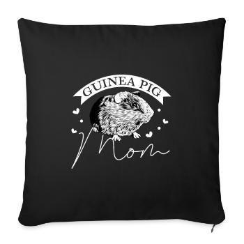 Guinea pig owner - guinea pig mom - Sofa pillowcase 17,3'' x 17,3'' (45 x 45 cm) - black - Front