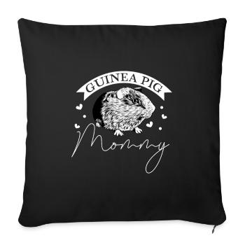 Guinea pig owner - guinea pig mom - Sofa pillowcase 17,3'' x 17,3'' (45 x 45 cm) - black - Front