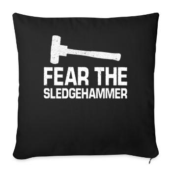 Fun day of house demolition - Sofa pillowcase 17,3'' x 17,3'' (45 x 45 cm) - black - Front