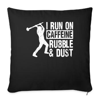 Fun day of house demolition - Sofa pillowcase 17,3'' x 17,3'' (45 x 45 cm) - black - Front
