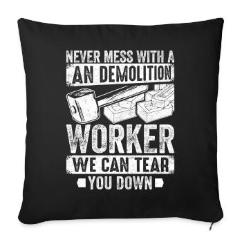 Fun day of house demolition - Sofa pillowcase 17,3'' x 17,3'' (45 x 45 cm) - black - Front