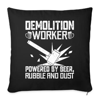 Fun day of house demolition - Sofa pillowcase 17,3'' x 17,3'' (45 x 45 cm) - black - Front