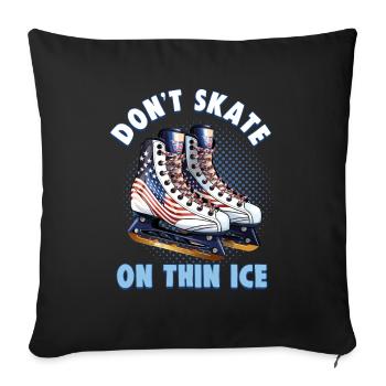 Patineur sur glace Patinage sur glace Patinage sur glace - Housse de coussin décorative 45 x 45 cm - noir - Devant
