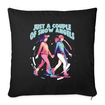 Patineur sur glace Patinage sur glace Patinage sur glace - Housse de coussin décorative 45 x 45 cm - noir - Devant