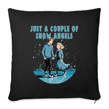 Patineur sur glace Patinage sur glace Patinage sur glace - Housse de coussin décorative 45 x 45 cm - noir - Devant