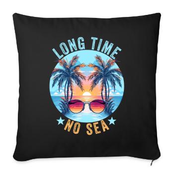 Vacances d’été à la mer Longtemps pas de mer - Housse de coussin décorative 45 x 45 cm - noir - Devant