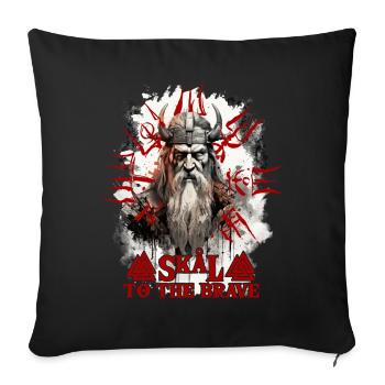 Fabriqué par odin culture viking - Housse de coussin décorative 45 x 45 cm - noir - Devant