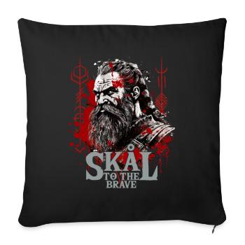 Skal à la courageuse culture viking - Housse de coussin décorative 45 x 45 cm - noir - Devant