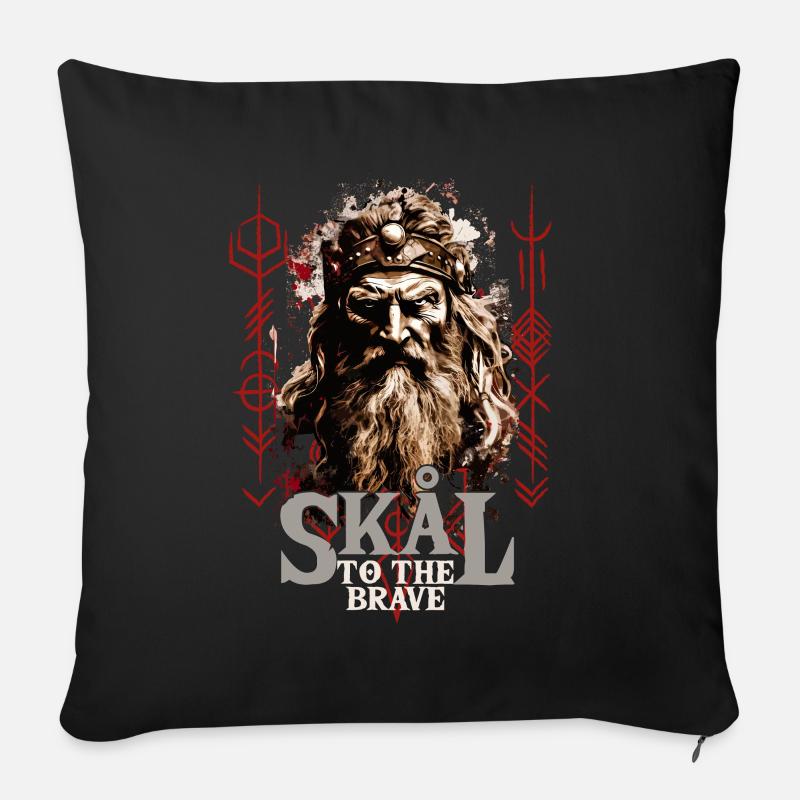 Skal to the brave Wikinger Kultur - Sofakissenbezug 45 x 45 cm - Schwarz