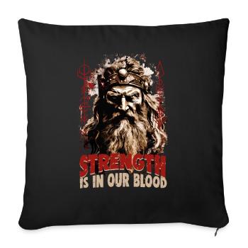 La force est dans notre sang Culture Viking - Housse de coussin décorative 45 x 45 cm - noir - Devant