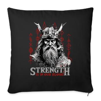 La force est dans notre sang Culture Viking - Housse de coussin décorative 45 x 45 cm - noir - Devant