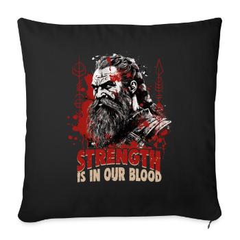 La force est dans notre sang Culture Viking - Housse de coussin décorative 45 x 45 cm - noir - Devant