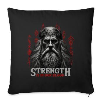 La force est dans notre sang Culture Viking - Housse de coussin décorative 45 x 45 cm - noir - Devant