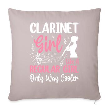 Drôle de clarinettiste - Housse de coussin décorative 45 x 45 cm - taupe clair - Devant