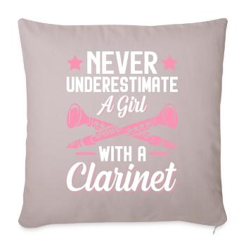 Drôle de clarinettiste - Housse de coussin décorative 45 x 45 cm - taupe clair - Devant