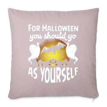 Halloween Go As Yourself Geister Kostüm - Sofakissenbezug 45 x 45 cm - helles Taupe - Vorne