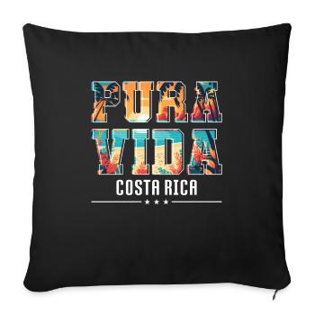 Pura Vida Costa Rica Amérique latine Costa Rica - Housse de coussin décorative 45 x 45 cm - noir - Devant