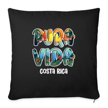 Pura Vida Costa Rica Amérique latine Costa Rica - Housse de coussin décorative 45 x 45 cm - noir - Devant