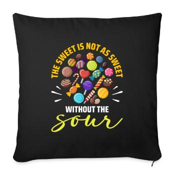 Sweet Is Not As Sweet As The Sour Candy - Sofa pillowcase 17,3'' x 17,3'' (45 x 45 cm) - black - Front
