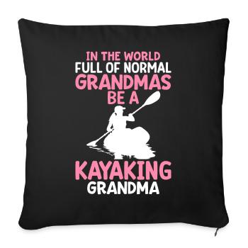 Kayak Granny Kayaker Granny - Housse de coussin décorative 45 x 45 cm - noir - Devant