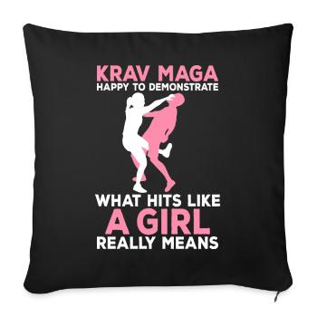 Krav Maga martial arts - Sofa pillowcase 17,3'' x 17,3'' (45 x 45 cm) - black - Front