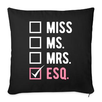Law students - Sofa pillowcase 17,3'' x 17,3'' (45 x 45 cm) - black - Front
