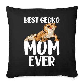 Leopard Eidechse Reptil - Sofakissenbezug 45 x 45 cm - Schwarz - Vorne