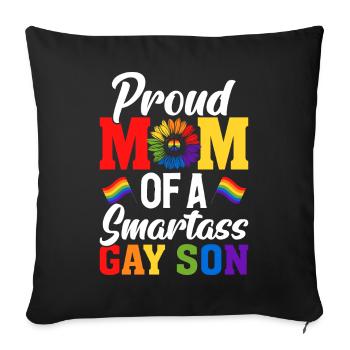 LGBTQ mom - Sofa pillowcase 17,3'' x 17,3'' (45 x 45 cm) - black - Front