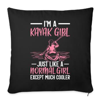 Kayaking Paddling Lover Kayak - Sofa pillowcase 17,3'' x 17,3'' (45 x 45 cm) - black - Front