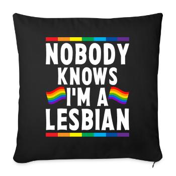 LGBTQ - Housse de coussin décorative 45 x 45 cm - noir - Devant