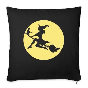 Sorcière Rétro Vintage Halloween - Housse de coussin décorative 45 x 45 cm - noir - Devant