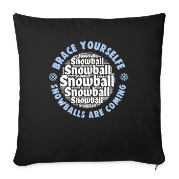 Schneeballschlacht - Préparez-vous les boules de neige sont - Housse de coussin décorative 45 x 45 cm - noir - Devant