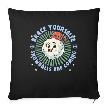 Schneeballschlacht - Préparez-vous les boules de neige sont - Housse de coussin décorative 45 x 45 cm - noir - Devant