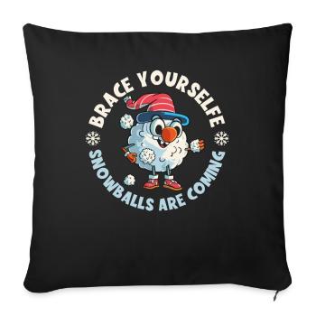 Schneeballschlacht - Préparez-vous les boules de neige sont - Housse de coussin décorative 45 x 45 cm - noir - Devant