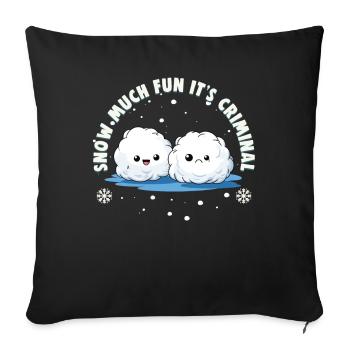 Snowball Fight Crew - Snow much fun it’s criminal - Housse de coussin décorative 45 x 45 cm - noir - Devant