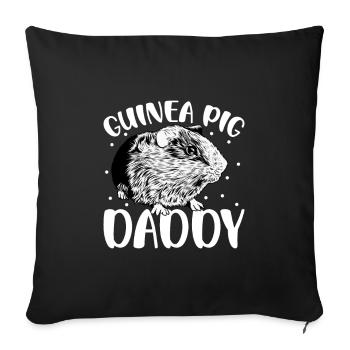 Guinea pig owner - guinea pig dad - Sofa pillowcase 17,3'' x 17,3'' (45 x 45 cm) - black - Front
