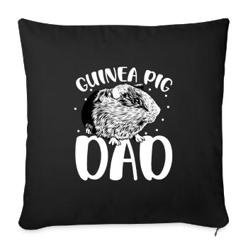 Guinea pig owner - guinea pig dad - Sofa pillowcase 17,3'' x 17,3'' (45 x 45 cm) - black - Front