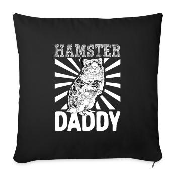 Hamsterbesitzer - Hamster Papa - Sofakissenbezug 45 x 45 cm - Schwarz - Vorne