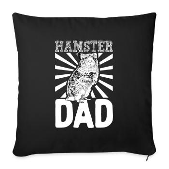 Hamsterbesitzer - Hamster Papa - Sofakissenbezug 45 x 45 cm - Schwarz - Vorne